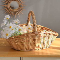 Flower Baskets & Decor Accessories: filled with a lush arrangement of artificial blooms and greenery, creating a ready-made home decor accent or gift