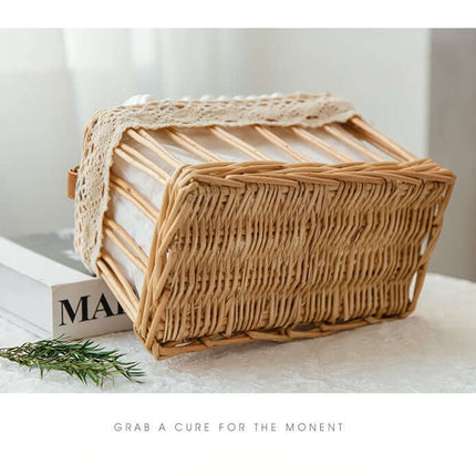 Rattan Woven Handbag with a classic woven design, ideal for adding a natural touch to outfits.