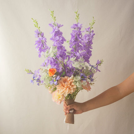 Handmade delphinium artificial flower arrangement for Shop Decor
