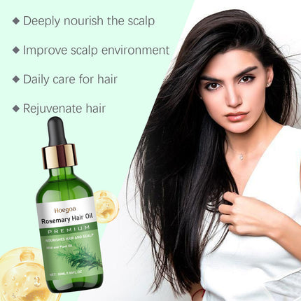 Hair Essential Oil, Rosemary Oil, Strengthening & Softening Hair, Nourishing Hair Oil, Refreshing & Non-Greasy, Reducing Hair Loss, Plant Extract Essential Oil Hoegoa