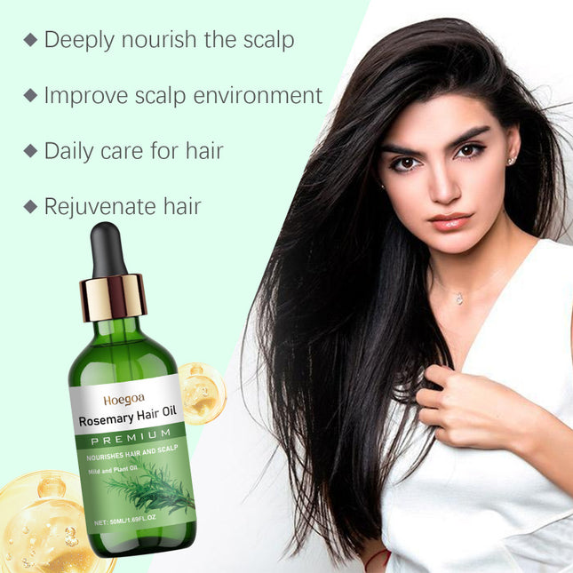 Hair Essential Oil, Rosemary Oil, Strengthening & Softening Hair, Nourishing Hair Oil, Refreshing & Non-Greasy, Reducing Hair Loss, Plant Extract Essential Oil Hoegoa