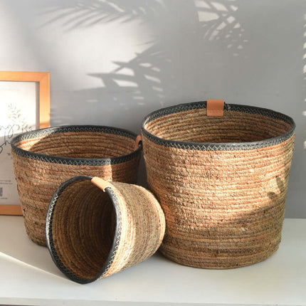 Rattan Woven Flower Pot, Floor Plant Greenery, Straw Woven Large Flower Basket,Home Decor, Potted Flower Basket