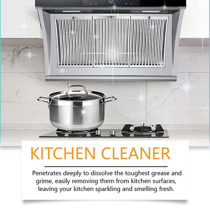 Kitchen Grease Cleaner,Multi-Effect Cleaning, Suitable for Kitchen Range Hoods & Stovetops, Quick Scaling Removal, Heavy Oil Stains & Stubborn Dirt, Easy to Use, Time & Effort Saving  Jue Fish