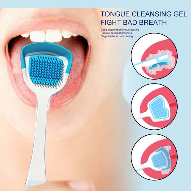 Tongue Cleaner Gel, Tongue Cleaning, Oral Care, Remove Oral Odor, Fresh Breath, Deep and clean,Reduce Bacterial Growth, Gel with Brush  EELHOE