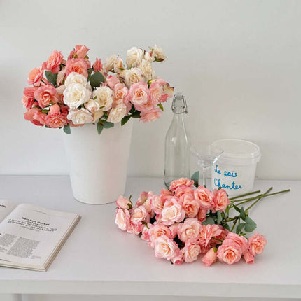 Silk Artificial Rose Flowers That Look Real, Korean-style 12 Heads, Home Decor, Living Room Dining Table Decoration, Photography Props