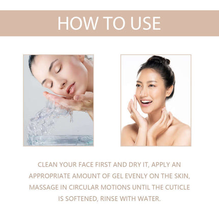 Facial Exfoliating Gel, Deep Skin Cleansing,  Gentle Cleaning, Pore Tightening, Skin Tenderizing, Skin Brightening, Blackhead Reduction, Acne & Impurity Control   OUHOE