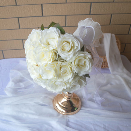 Artificial Flower Realistic Cream Athena Rose Bouquet_Wedding Photo Prop_Living Room Decor