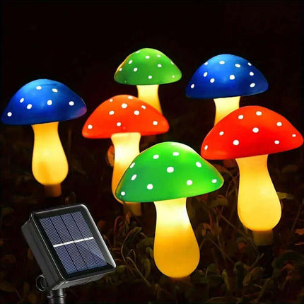 Solar LED mushroom garden lamp, Outdoor Waterproof, Garden Yard Decoration, Ground Stake Lights, Bright Lighting