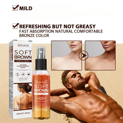 Tanning Spray, Bronzed Wheat Tone, Plant Extracts, Easy to Use, Fast Absorption, Refreshing & Non-Greasy Tannin,Even out Skin Tone, Enhance Tan for Beautiful Skin   EELHOE