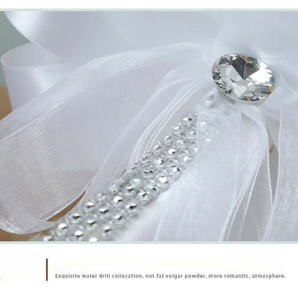 Bridal Rhinestone-Imitation Bouquet, Artificial Roses Flowers,Stylish White Rose Bouquet, PE and Lace, Luxury Wedding Decoration