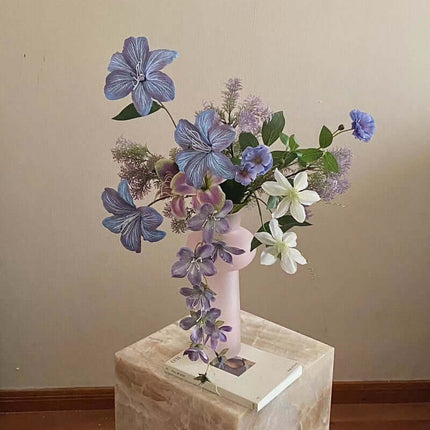 Realistic  Artificial Flower Silk like Bouquet Set, Oil Painting Style, Purple Tone, Photography Scenery, Flower Arrangement, Window Display Soft Decor Matching