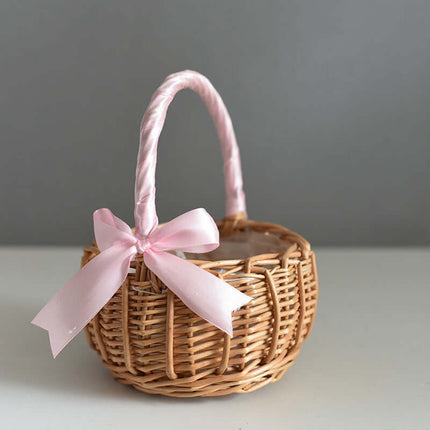 Willow Woven Flower Basket, Handheld Willow Basket, Handmade Natural Flower Basket, Gift Basket, Flower Arrangement Basket, Rattan Storage Basket, Party Serving Tray