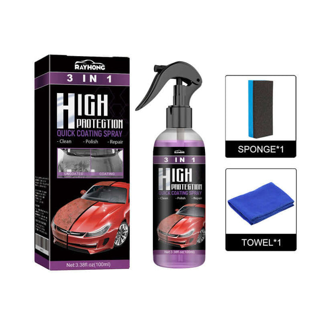 Car Coating Agent, All-in-One , Purple ,Oil Stain Removal & Polishing, Protection, Scratch Repair, Car Paint Cleaning, Maintenance Coating, Keep Clean, Brighten Shine, Long-Lasting Rayhong
