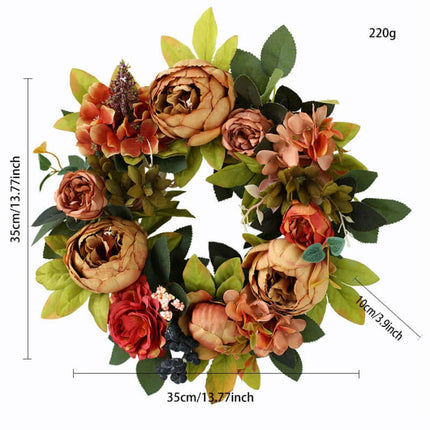 Artificial Peony Flower Wreaths,Silk-like Texture and Plastic, For Decorations,Walls, Hangings, Mother's Day