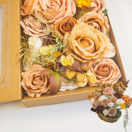 High-Simulation Artificial Flowers in DIY Dreamy Color Flower Box - Home Decoration, Living Room Decor, Bedroom Accents, Photo Props