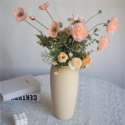 Ready-to-Use Artificial Flowers Arrangement – High-Quality Faux Silk Home Decor,No-Assembly