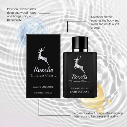 Charming Cologne Perfume, Classic Cologne, Natural & Fresh, Exudes Elegance, Long-Lasting Scent, Light & Delicate, Portable, Idea for Dating Roxelis