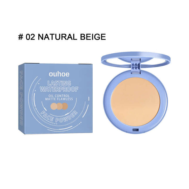 Waterproof Setting Powder, lawless Long-lasting,Non-Caking Makeup Fixing Powder, Portable Design,Concealer Powder,Natural Lightweight, Breathable Pressed, Long Wear Oil Control, Sweatproof ,Finish Pressed Powder for All Skin OUHOE