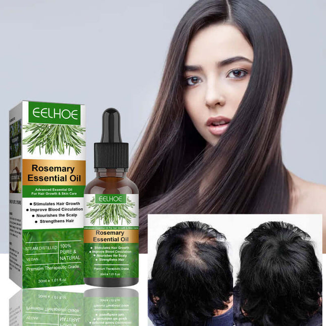 Rosemary Hair Essential Oil,  Mild Scalp Care, Deep Moisturizing ,Silky Shine, Natural Volume, Hair Thickening, Reduces Hair Loss,Hair Care,Plant extract, Easy to Absorb,Convenient to use EELHOE