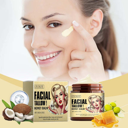 Tallow Honey Body Balm, Moisturizing & Nourishing, Maintain Skin Elasticity,Deep Penetrating Moisture,Long-Lasting Hydration,Multi-Purpose Use,Rich, Non-Greasy Formula,Restores Skin Elasticity