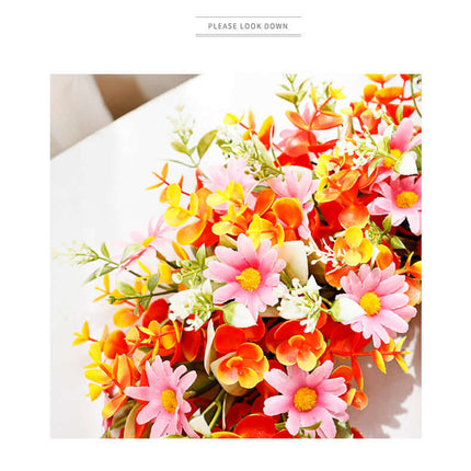 Spring Artificial Flower Wreath, Plastic and Fabric Material,Home Decor, Artificial flower wall,Door Decoration, Artificial Plant, Baby's Breath