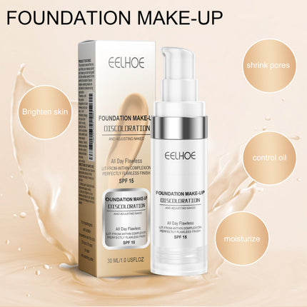 Color-Changing Concealer Foundation liquid, Refreshing & Non-Greasy, Long-Lasting Hydration, Moisturizing, Smudge-Proof, Temperature-Changing, Brighten Complexion, Sheer Finish   EELHOE