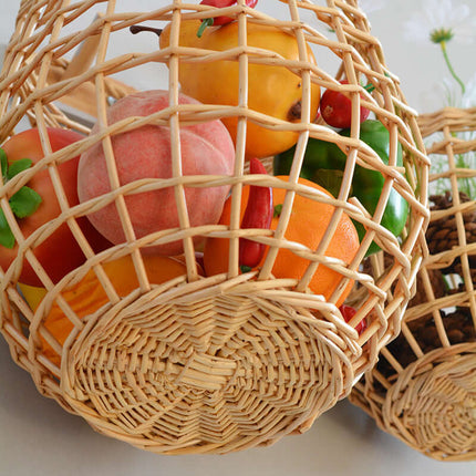 Rattan Wall-mounted Artificial Flower Basket, Handmade Storage Basket, Creative Basket, Home Decoration
