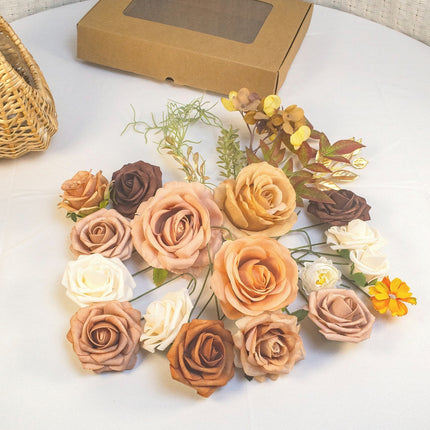 High-Simulation Artificial Flowers in DIY Dreamy Color Flower Box - Home Decoration, Living Room Decor, Bedroom Accents, Photo Props