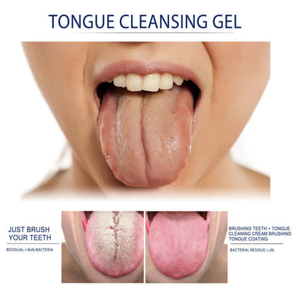 Tongue Cleaner Gel, Tongue Cleaning, Oral Care, Remove Oral Odor, Fresh Breath, Deep and clean,Reduce Bacterial Growth, Gel with Brush  EELHOE