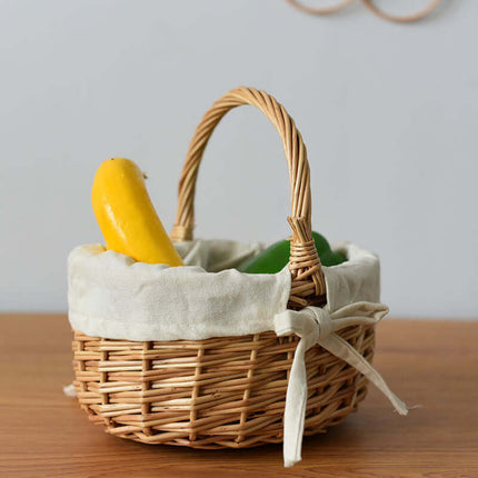 Woven Willow Flower Basket, Handheld Storage Basket, Picnic Mini Basket, Home Decoration
