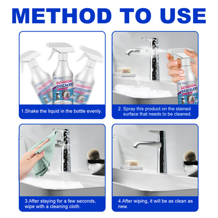 Bathroom Cleaner, Suitable for Shower Room, Glass Water Stains, Stainless Steel, Washbasin, Bathtub, Effective Stain Removal, Deep Penetration, Easy to Use, Time & Effort Saving  Jue-Fish