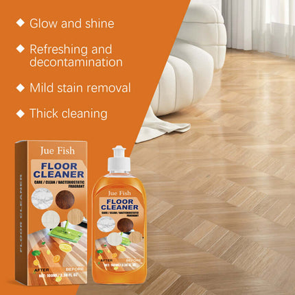 Floor Cleaner, Wood Floor Cleaning, Polish and Brighten, Strong Stain and Scale Removal, Tile Cleaner, Easily Remove Stubborn Stains, Easy to Use  Jue-Fish