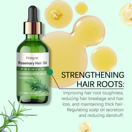Hair Essential Oil, Rosemary Oil, Strengthening & Softening Hair, Nourishing Hair Oil, Refreshing & Non-Greasy, Reducing Hair Loss, Plant Extract Essential Oil Hoegoa