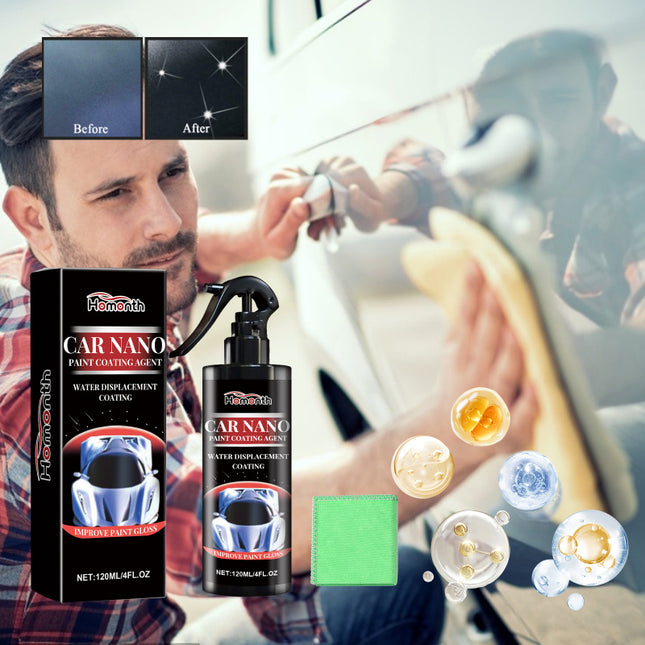 Car Nano Spray, Surface Cleaning, Paint Surface Maintenance, Stain Removal & Brightening, Car Coating, Plating Film Spray, Universal for Full Vehicle, Easy to Use, Time-saving & Worry-free Homonth