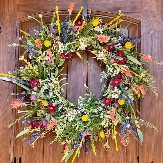 Spring Artificial Wildflower Plastic Wreaths, Door Hangings, Home Decor, Artificial Plants,Artificial Greenery Garland