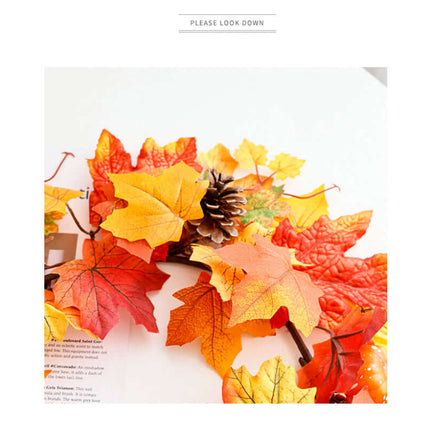Artificial Autumn Maple Leaf Wreath, Look like Real,Home Decor,Plastic And Fabric Materials, Halloween Harvest Festival Late Autumn Style, Autumn Color Wreath