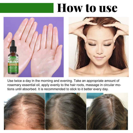 Rosemary Hair Essential Oil,  Mild Scalp Care, Deep Moisturizing ,Silky Shine, Natural Volume, Hair Thickening, Reduces Hair Loss,Hair Care,Plant extract, Easy to Absorb,Convenient to use EELHOE