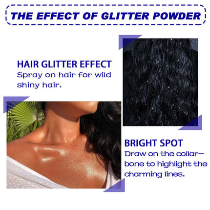 Highlight Shimmer Spray, Film - Forming, Highlight Powder Spray, Skin Tone Brightening, Natural Fit, Suitable for Collarbone, Hair, Clothes, Halloween, Party Nightclub   Jaysuing