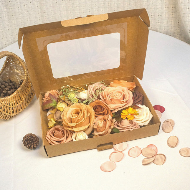 High-Simulation Artificial Flowers in DIY Dreamy Color Flower Box - Home Decoration, Living Room Decor, Bedroom Accents, Photo Props