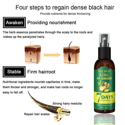 Ginger Hair Spray, Scalp Massage, Hair Repair, Plant Extracts, Oil Control & Refreshing, Hair Care Liquid,Strengthen Hair,Hair Repair,Convenient Spray Design for Easy Use  EELHOE