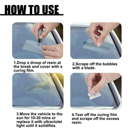 Car's Windshield crack repair fluid, Crack Adhesive, Crack Repair Agent, High-Efficiency Cleaning, Enhance Clear Vision, Quick Removal of Stubborn Stains, Oil Film, Water Stains, Insect Stains,Car window maintenance