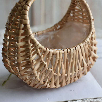 Rattan Woven Flower Basket, Braided Basket, Hand-carry, Willow Weaving Handicraft, Flower Arrangement Creativity, Souvenir Gift, Flower Shop Basket, Scene Decoration, Home Decor
