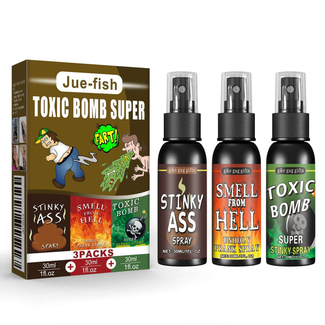 April Fools' Prank Stink Spray Set, Poop-Smell Prank Toy, Intense Odor Entertainment, Long-Lasting Stinky Joke Prop, Extremely Smelly Gag Gift   Jue-Fish