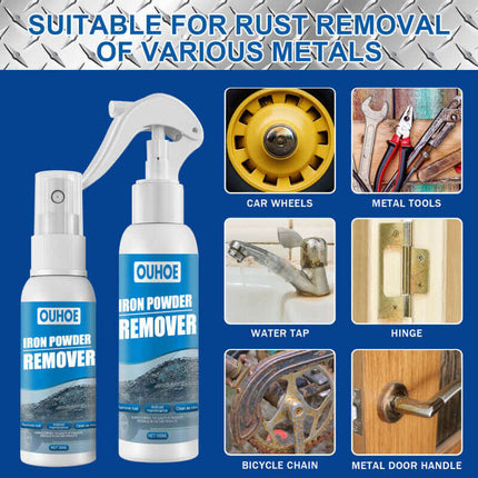 Car Iron Powder Rust Remover Spray, Rust Inhibitor & Remover, Auto Supplies, Stain Cleaning Products, Restore Shine, Prevent Rust, Metal Protective Film  OUHOE