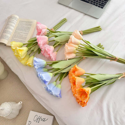 High-fidelity Platycodon Grandiflorus Artificial Flowers,for Decorative,Silk-like Texture,Grandiflorus,Wedding bouquet,Small Fresh Style, Artificial Flower Bouquets,  Photography Props