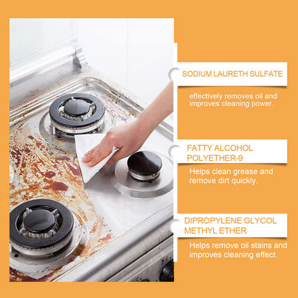 Kitchen Foam Cleaner, Household Kitchen Range Hood Cleaner, Heavy Oil Stain Foam Cleaner, Grease Remover, Remove Stubborn Dirt, Maintain Shine, Reduce Grease and Oil Stains, Easy Cleaning Jue-Fish