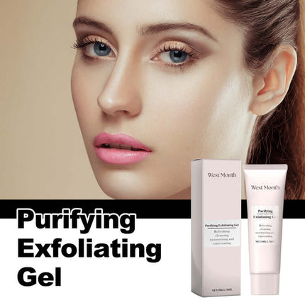 Deep Exfoliating Gel, Gentle Formula, Brighten Complexion, Smooth & Glow Skin,Cleanse Dead Skin & Dirt, Tighten Pores  West Month