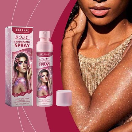 Stage Makeup Glitter Spray, Multipurpose, Face & Collarbone Brightening Glitter, Natural 3D Effect, Long-lasting Highlight Spray  EELHOE