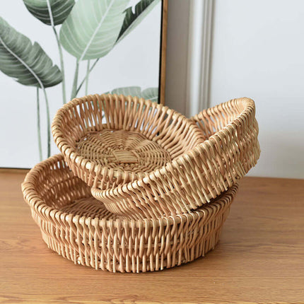 Willow Steamed Bun Basket,  Plant Materials,Rattan Weaved Basket, Storage Organizer Basket, Home Decorative Weaving, Multipurpose Fruit/Snack/Bakery Basket for Various Items