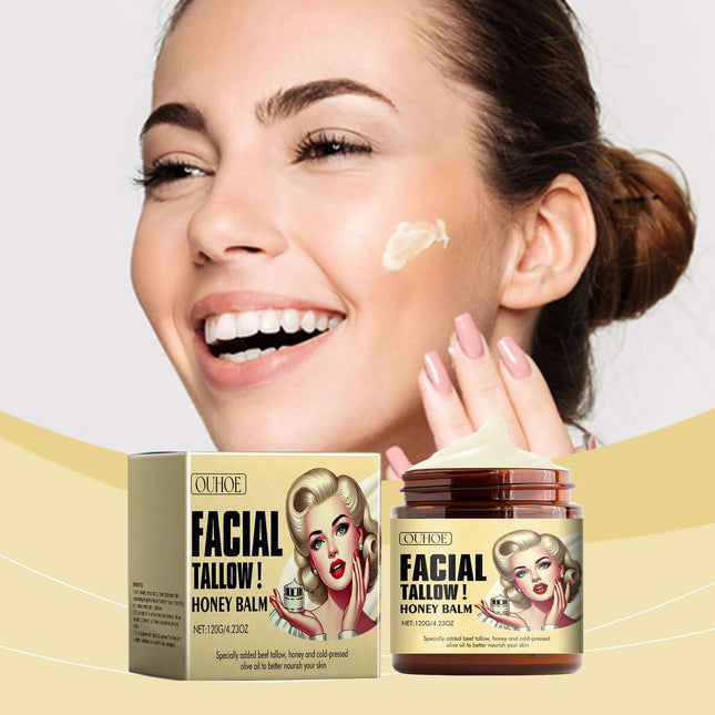 Tallow Honey Body Balm, Moisturizing & Nourishing, Maintain Skin Elasticity,Deep Penetrating Moisture,Long-Lasting Hydration,Multi-Purpose Use,Rich, Non-Greasy Formula,Restores Skin Elasticity
